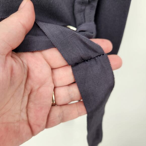 She+Sky Dark Navy Grommet Laced Tie Oversized Sweatshirt Women's L - Picture 10 of 11